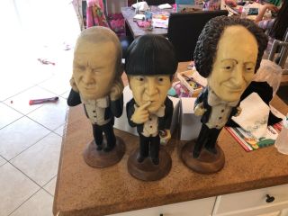 3 Vintage 1980 Three Stooges Esco Statues Larry Curly Moe Norman Mauer