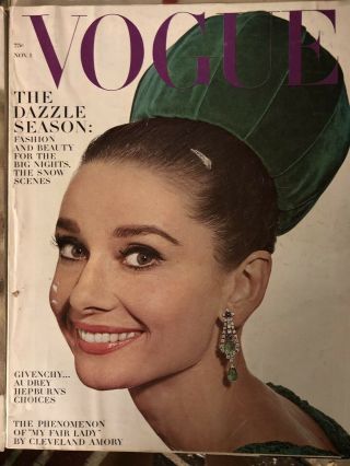 9 Vintage 1964 Vogue Magazines Ladies Fashion Audrey Hepburn 2