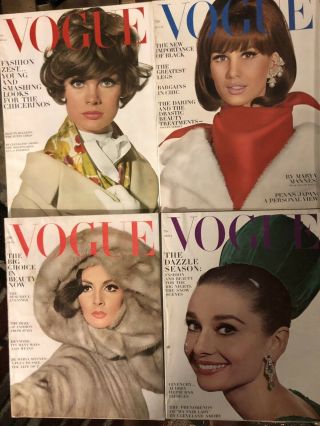 9 Vintage 1964 Vogue Magazines Ladies Fashion Audrey Hepburn 4