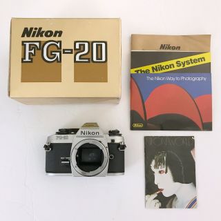 Nikon Fg 20 35mm Slr Film Camera And Manuals Vintage Body Only