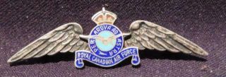 Royal Canadian Air Force Wwii Era Sterling Silver Winged Brooch Pin
