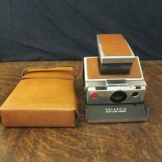 Vintage Polaroid Sx - 70 Land Camera With Tan Leather Case