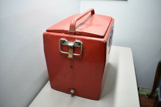 Vintage Drink Coca - Cola In Bottles Coke Soda Pop Metal Cooler - USA Red 2