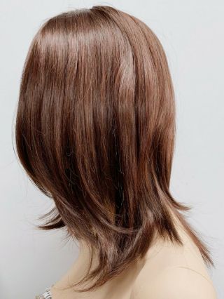 Rootstein Hardcap Mannequin Wig Brown Mid - Length Side Part Patina Vtg Hard Cap 4