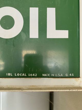 Vintage Double Sided Quaker State Motor Oil Flange Sign 5