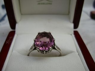 Stunning Vintage/antique Sterling Silver Watermelon Tourmaline Ring,  Sz 9.  75