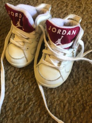 Vintage Jordan Nike Toddler Sneakers Shoes Size 2 Red/white