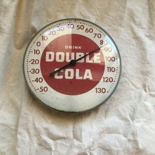 Vintage Double Cola Round Thermometer 12 " 495 A