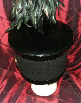 Vintage The Citadel Cadet Parade Hat w/ Plume and Badge Size 7 3/8 8