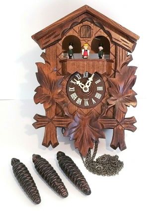 Vintage German Der Frohliche Wanderer Edelweiss Swiss Musical Cuckoo Clock