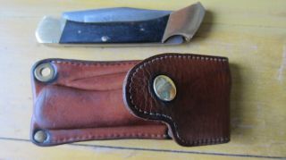 Vintage Folding Edge Mark Ranger Knife In Rugged Custom - Made Sheath/case