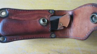 Vintage Folding Edge Mark Ranger knife in rugged custom - made sheath/case 7