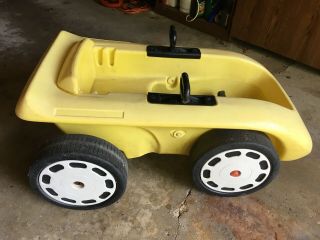 Rare 1980s Vintage Little Tikes Yellow Sport Coupe Convertible Toy Car