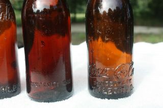 Vintage Amber Straight Side SS Coca Cola Bottle - - Pittsburgh,  Cincinnati,  Toledo 3