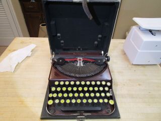 Vintage Remington Portable Typewriter Model 2 Red Or Burgundy For Repair