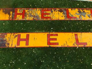 VINTAGE SHELL GASOLINE PORCELAIN ENAMEL SHELL SIGNS 100 X 10 INCHES OIL SIGN 6