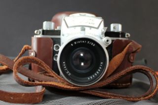 Vintage Exa Ihagee Dresden 35mm Film Camera With Carl Zeiss Biotar 2/58 Lens