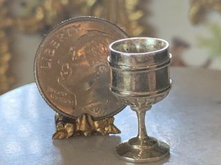 Vintage Miniature Dollhouse Obadiah Fisher Sterling Silver Wine Goblet Rare 3