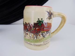 3 Vintage BUDWEISER Ceramarte St Louis MO.  Champion Clydesdale Beer Stein Mug 6