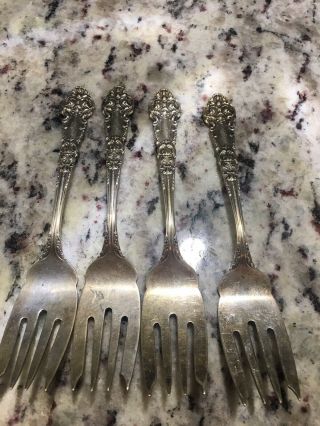 Set Of 4 French Renaissance - Reed & Barton Sterling Salad Forks 6 1/8 "