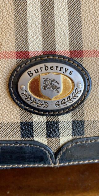 Authentic Vintage Burberry Haymarket Check Flap PVC Leather Cross/Shoulder Bag 2