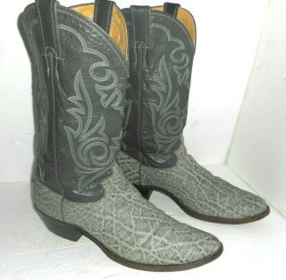 Vintage Justin Mens Exotic Elephant Cowboy Boots Style 8527 Size 12d
