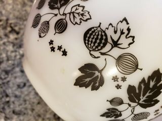 RARE HTF Vintage Pyrex Black And White Gooseberry Bowls 441 442 443 3