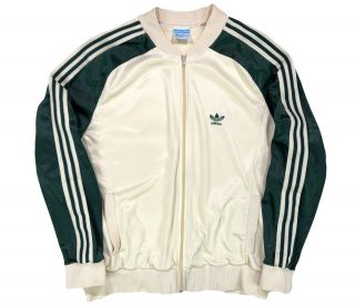 Vintage 80s Adidas Trefoil Track Jacket Creme Green Size Xl Atp Keyrolan Usa