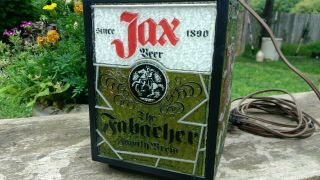 Vintage JAX Beer Fabacher Family Brew Bar Lantern Light Sign - - Rare 3