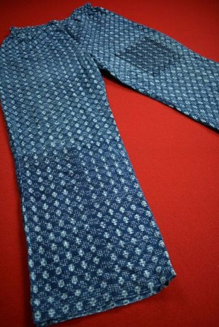 Yr51/200 Vintage Japanese Kimono Cotton Antique Boro Monpe Indigo Blue Kasuri