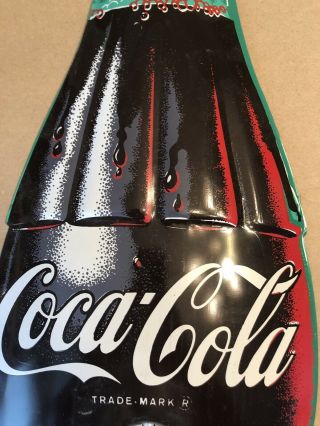 Vintage Coca Cola Bottle Metal Sign Thermometer 29 