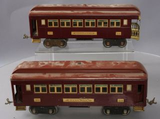 Lionel Std.  Gauge Vintage Tinplate Red & Orange Tinplate Passenger Cars: 309,  31