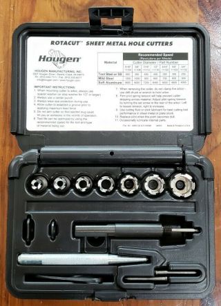 Hougen 11075 Rotacut Sheet Metal Fractional Cutter Kit With Case