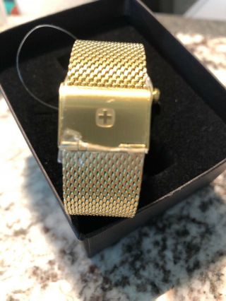 Men’s Wenger Swiss Army Urban Vintage Gold Tone Swiss Watch Mesh Band NWT 3