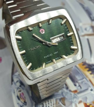 Rare Vintage Swiss " Rado Ncc 101 " Tv Dial Auto Watch.