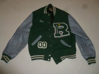 Vintage Oakland Raiders Dehen Jacket Leather Size Large Highschool Varsity Nfl