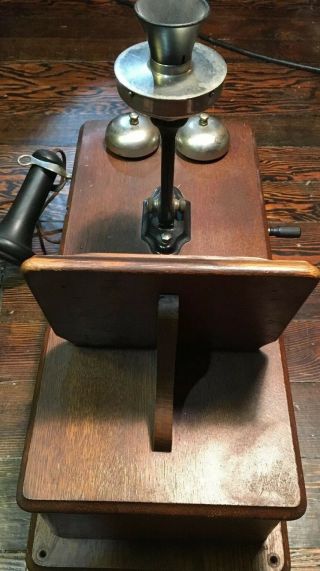 Antique/Vintage 1900 ' s Stromberg Carlson Tel.  Mfg.  Co.  Oak Wall Telephone 3
