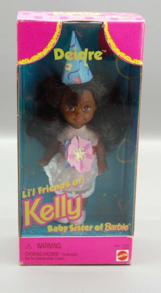 Rare 1996 Mattel Barbie Lil Friends Of Kelly Deidre Birthday 4” Aa Doll Nib
