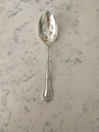 Vintage International " Joan Of Arc " Sterling Silver Pierced Serving Spoon