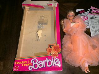 1984 Peaches ' n Cream Barbie doll Vintage 80 ' s Mattel w/ box 3
