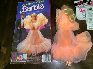 1984 Peaches ' n Cream Barbie doll Vintage 80 ' s Mattel w/ box 4