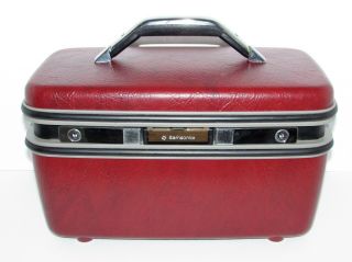 Vintage SAMSONITE SILHOUETTE TRAIN CASE Travel Luggage,  Key & Adjustable Mirror 3