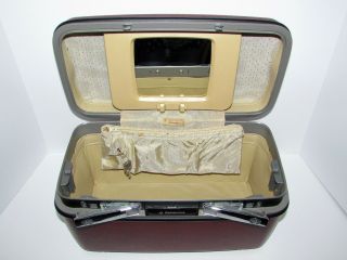 Vintage SAMSONITE SILHOUETTE TRAIN CASE Travel Luggage,  Key & Adjustable Mirror 8