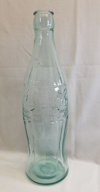 Coca Cola 20” Blown Glass Soda Display Bottle Embossed True Vintage 1928