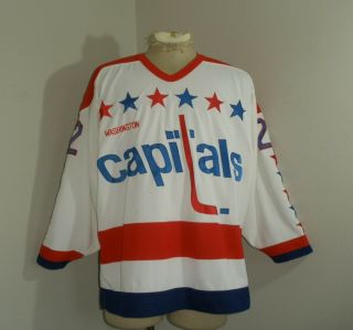 Vtg Ccm Washington Capitals Authentic 22 Center Ice Fight Strap Nhl Jersey 48