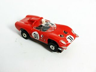 Vintage Aurora Red Alfa Romeo T - Jet Ho Slot Car