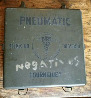 Vintage Ww2 Era Pneumatic Tourniquet Metal Box Us Army Medical Dept 3865050