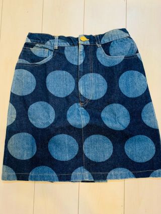 Rare Vintage 80s Vivienne Westwood Spot Denim Skirt Polka Dot