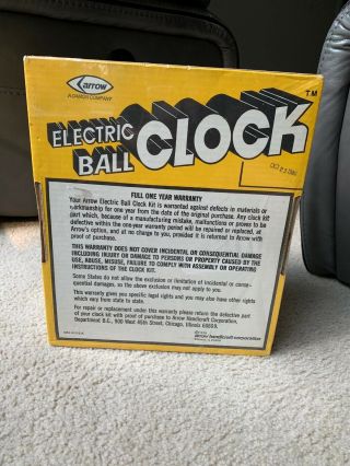Vintage 1978 Arrow Handicraft Corporation Electric Ball Clock -. 2