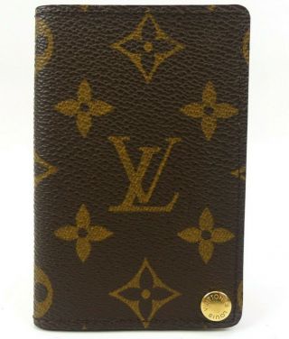 Ra1763 Auth Louis Vuitton Vintage Monogram Canvas Credit Card Id Holder Case